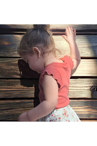 BEBEĞİME ÇORAP Κοριτσίστικο βολάν μανίκι Crew Neck Camisole Crop Tank Top