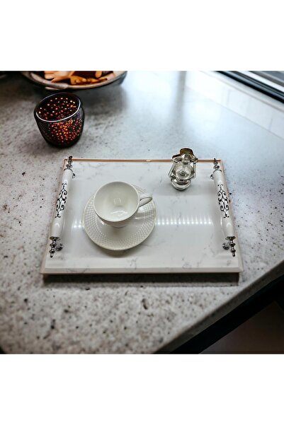 Şahin Marble Quartz/Mermer Dekoratif Sunumluk tepsi & Söz & Nişan tepsisi & D...