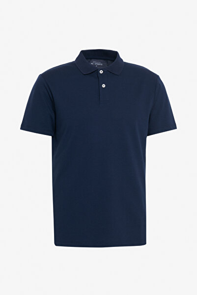 AC Sports تي شيرت قطني بياقة بولو بقصة ضيقة