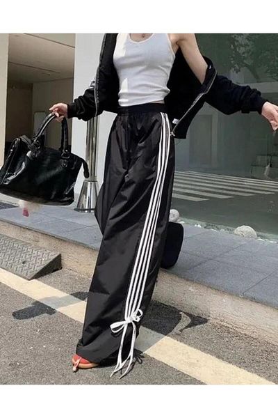 Touz Moda Ριγέ Oversize Unisex Φούτερ - Κορδέλα Λεπτομέρεια