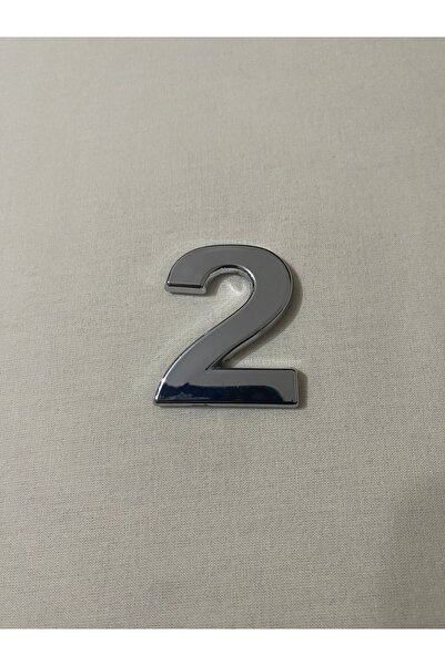 3dbaskisepeti 2 (İKİ) NUMARA Yapışkanlı Daire Bina Villa Kapı Numarası Krom Crom 4 CMx5CM NO:2 PLASTİK