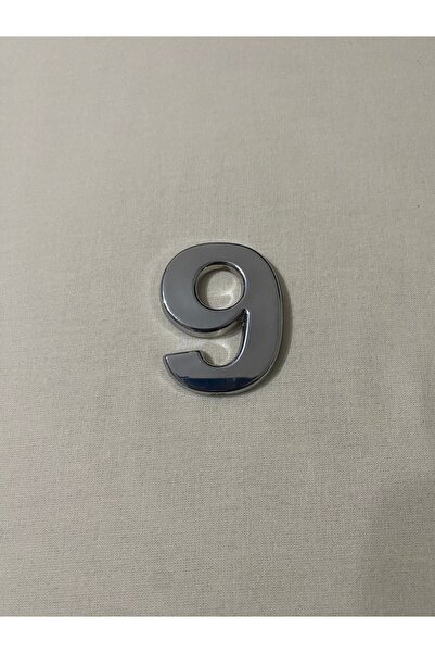 3dbaskisepeti 9 (DOKUZ) NUMARA Yapışkanlı Daire Bina Villa Kapı Numarası Krom...