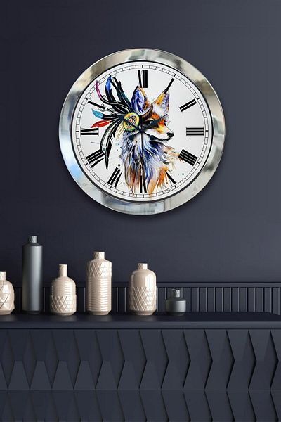 Kasva Concept 36 cm Chrome Metal Modern Art Wall Clock