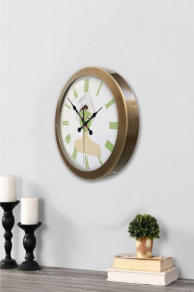 Kasva Concept Gift 36 cm Antique Metal Beauty Wall Clock