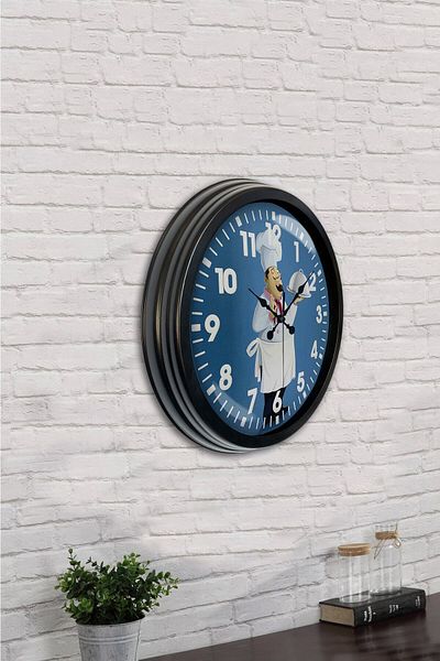 Kasva Concept Gift 40 cm Black Metal Kitchen Wall Clock