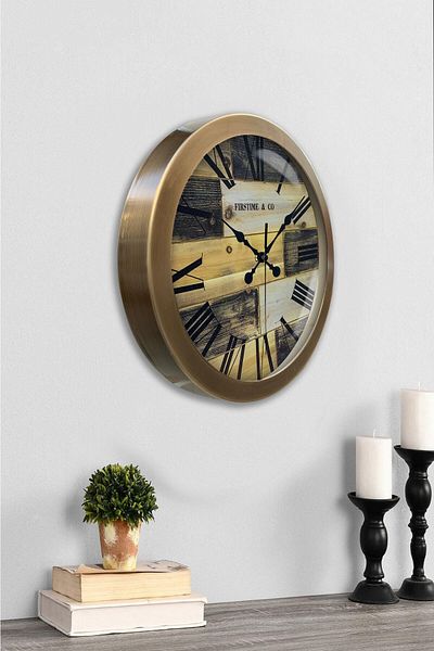 Kasva Concept 36 cm Antique Metal Firstime Wall Clock