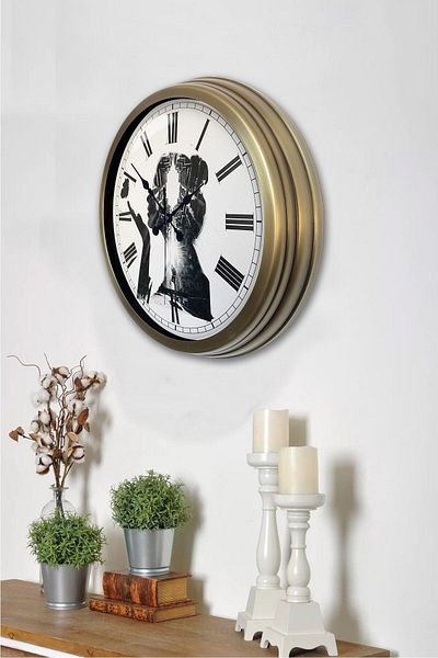 Kasva Concept 40 cm Tumbled Metal Artistic Wall Clock