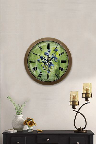 Kasva Concept 36 cm Tumbled Metal Flowers Wall Clock