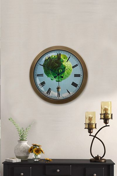 Kasva Concept Gift 36 cm Antique Metal Kitchen Wall Clock