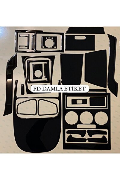 FD Damla Etiket أوبل أسترا جي - طقم طلاء الماهوجني باللون الأسود البيانو