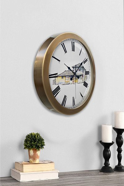 Kasva Concept Gift 36 cm Antique Metal Vintage Home Wall Clock