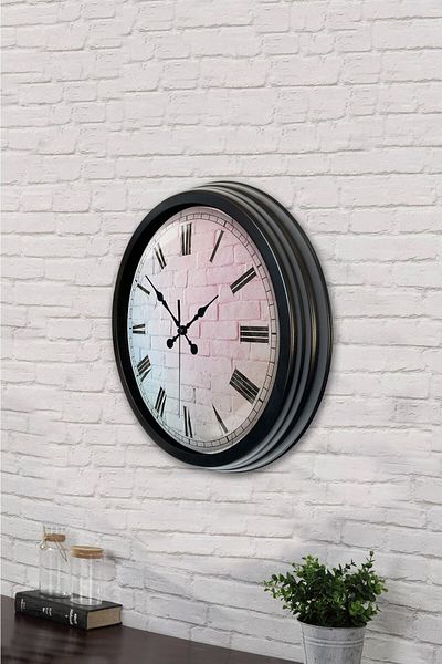 Kasva Concept Δώρο 40 εκ. Μαύρο Μεταλλικό Ρολόι Τοίχου Αιγαίου