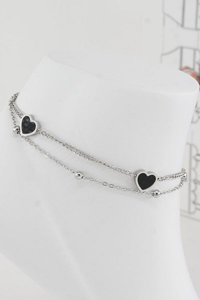 By Zeyna Aksesuar Women's 316 L Tarnishproof Anti Allergenic Steel Anklet Zy0008