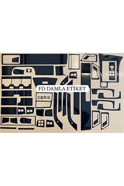 FD Damla Etiket Fiat Tempra Tipo Full Set  Maun Kaplama  Set Piano Black Renk...