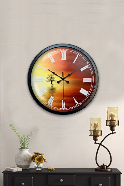 Kasva Concept ساعة حائط إزمير معدنية سوداء مقاس 40 سم