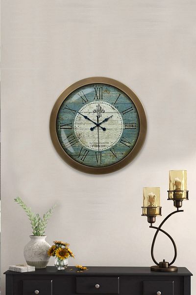 Kasva Concept Gift 36 cm Antique Metal Antique Wall Clock