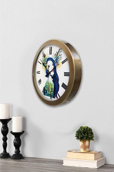Kasva Concept 36 cm Tumbled Metal Modern Art Wall Clock