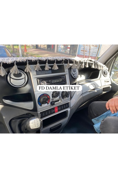FD Damla Etiket Iveco Daily 2006 Torpedo Console Trim Chest Cover Set - Silve...
