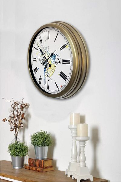 Kasva Concept 40 cm Tumbled Metal Decorative Wall Clock
