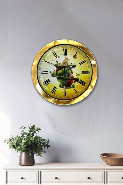 Kasva Concept Gift 36 cm Gold Metal Natural Wall Clock