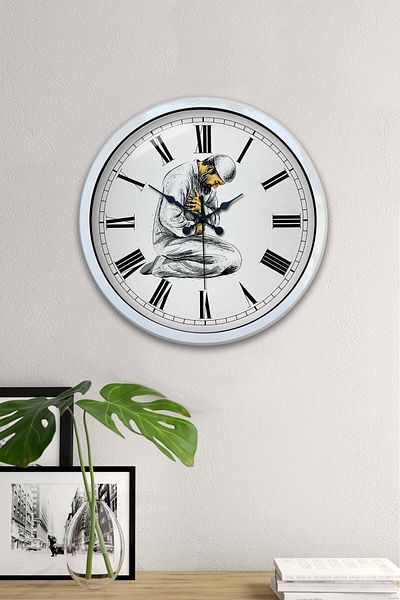 Kasva Concept Cadou 40 Cm Ceas de Perete de Cultură Metal Alb