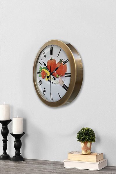 Kasva Concept 36 cm Tumbled Metal Kitchen Wall Clock