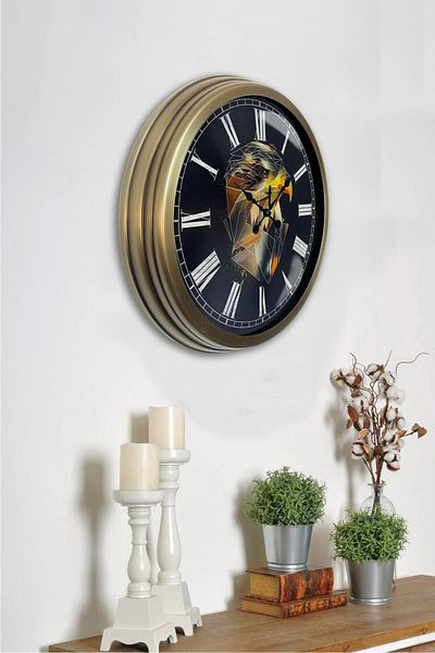 Kasva Concept 40 cm Antique Metal Eagle Gift Wall Clock