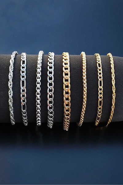The Collection Set of 8 Gold Colored Bracelets