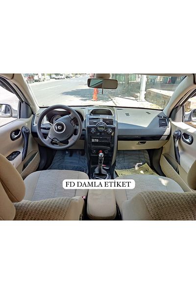 FD Damla Etiket Renault Megane 2 Super Set - Piano Black Special Design for Torpedo, Console, Trim, Chest Cover