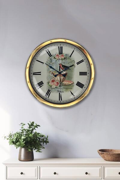 Kasva Concept هدية ساعة حائط مطبخ معدنية ذهبية مقاس 40 سم