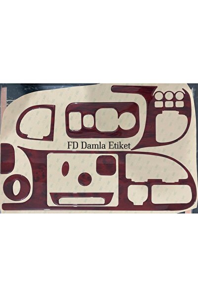 FD Damla Etiket 1997-1999 فورد ترانزيت تصميم مخصص - صندوق القفازات، الكابولي، الكسوة، طلاء الصدر الماهوجني، لون الماهوجني