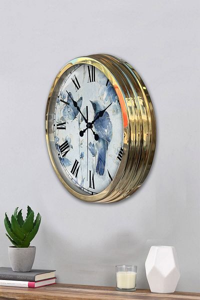 Kasva Concept Gift 40 cm Gold Metal Bird Wall Clock