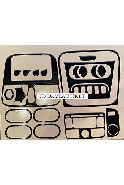 FD Damla Etiket مجموعة غطاء الصدر لوحدة التحكم Torpedo Renault Symbol 2012-20...