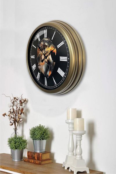 Kasva Concept 40 cm Antique Metal Eagle Gift Wall Clock