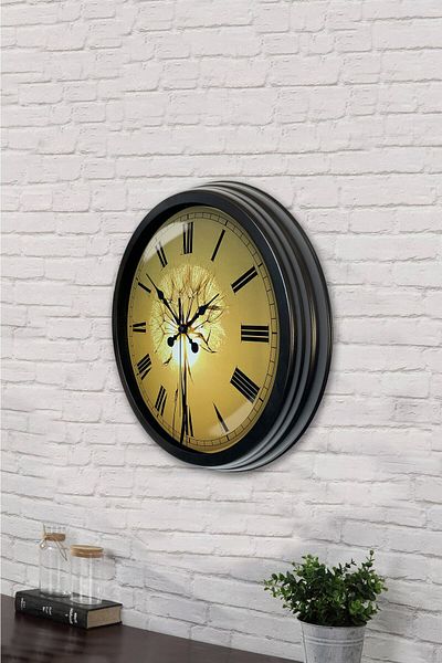 Kasva Concept Gift 40 cm Black Metal Sun Wall Clock