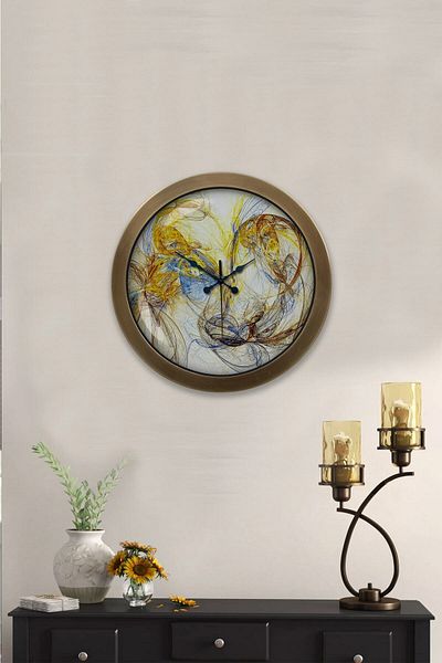 Kasva Concept Cadou 36 Cm Ceas de Perete Galaxy Metal Antic