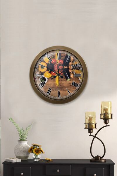 Kasva Concept هدية ساعة حائط مطبخ معدنية عتيقة مقاس 36 سم