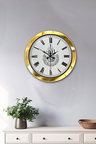 Kasva Concept هدية ساعة حائط معدنية ذهبية مقاس 36 سم