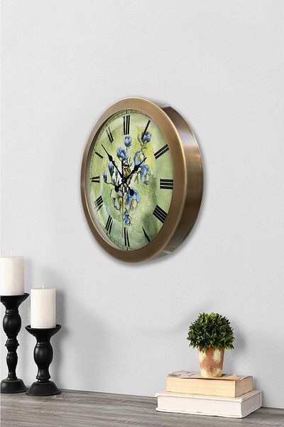 Kasva Concept 36 cm Tumbled Metal Flowers Wall Clock