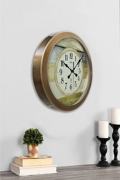 Kasva Concept 36 cm Tumbled Metal Rich Wall Clock