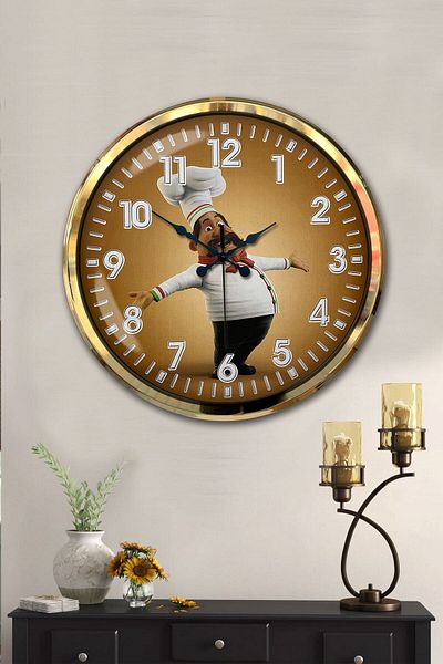 Kasva Concept 52 cm Gold Metal Kitchen Wall Clock