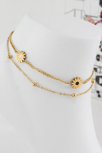 By Zeyna Aksesuar Women's 316 L Tarnishproof Anti Allergenic Steel Anklet Zy0006
