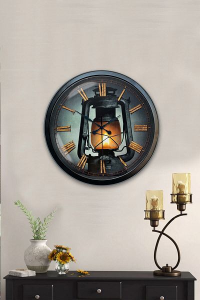 Kasva Concept Gift 40 cm Black Metal Antique Wall Clock
