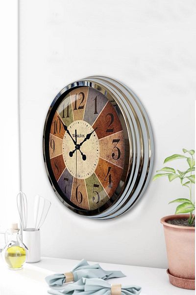 Kasva Concept 40 cm Chrome Metal Westclox Wall Clock Gift