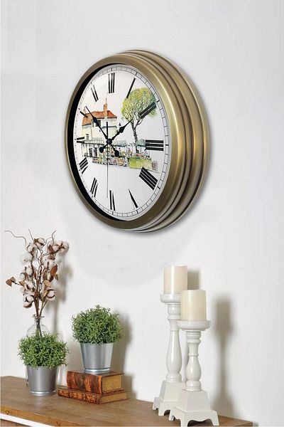 Kasva Concept 40 cm Antique Metal Vintage Home Wall Clock