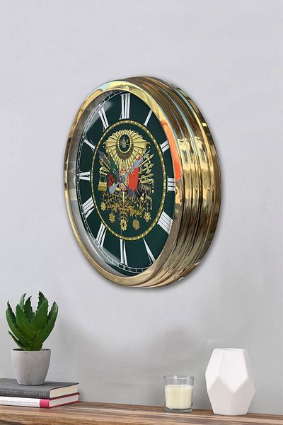 Kasva Concept 40 cm Gold Metal Ottoman Empire Wall Clock