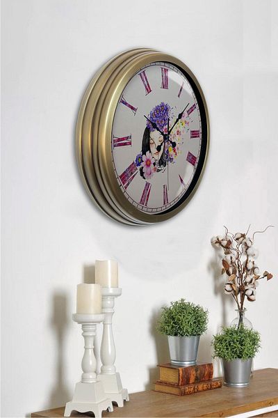 Kasva Concept Gift 40 cm Antique Metal Beauty Wall Clock