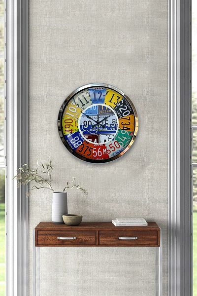 Kasva Concept Gift 40 cm Chrome Metal Mexicano Wall Clock