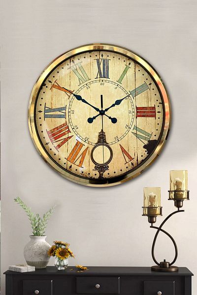 Kasva Concept 52 cm Gold Metal Color Wall Clock