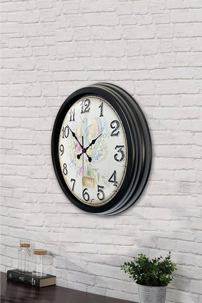 Kasva Concept Gift 40 cm Black Metal Balloon Wall Clock
